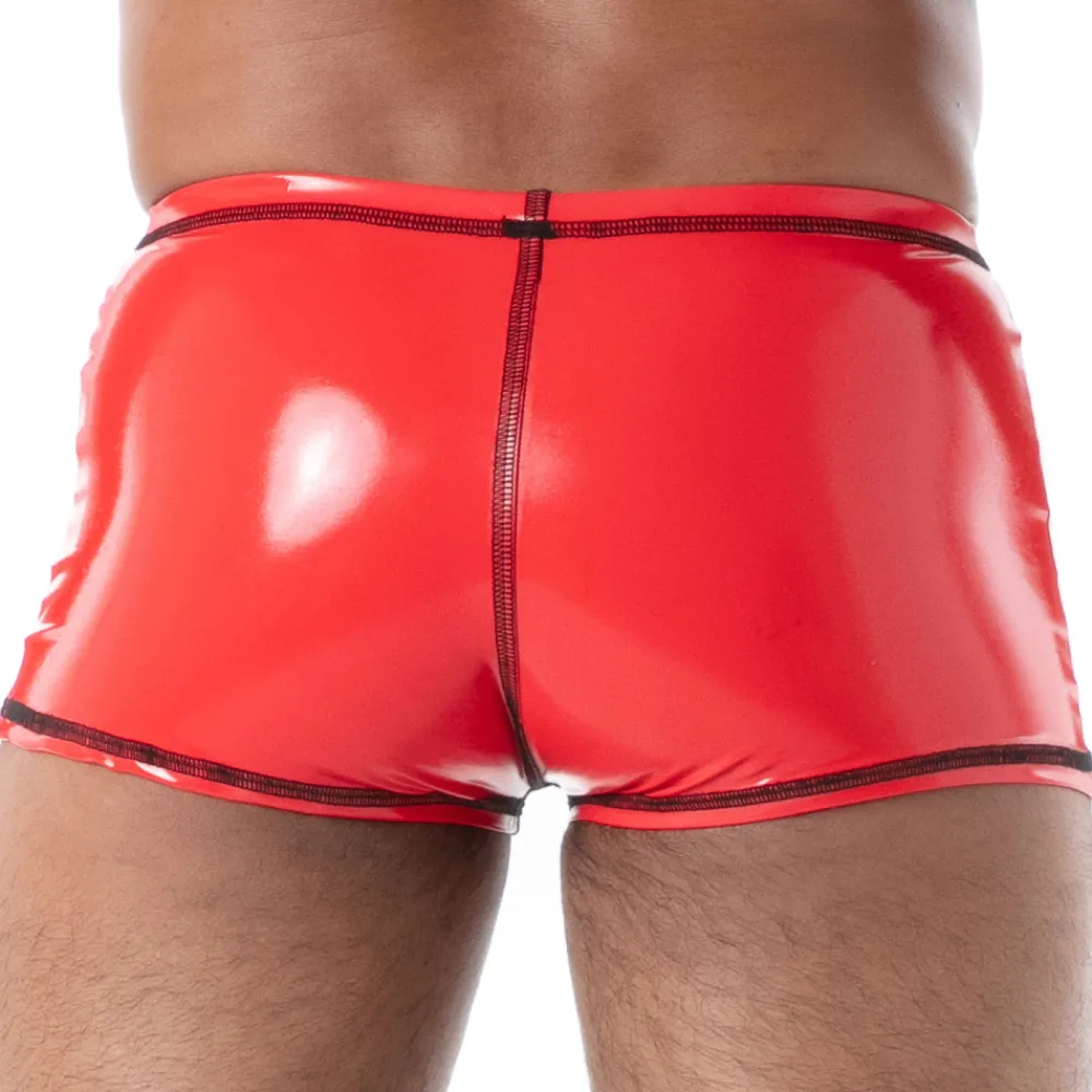 TOF Paris Boxers Sexy-Boxer en Latex Seconde Peau Rouge