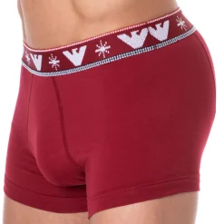 Emporio Armani Boxers-Boxer Holidays Jacquard Rouge
