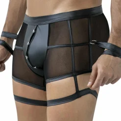 CUT4MEN Boxers Sexy-Boxer Jarretière Prison R4VAGE Noir