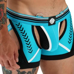 Breedwell Jockstraps|Boxers Sexy-Boxer Jock Chock Circuit Breaker Bleu Turquoise - Noir