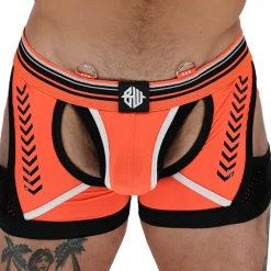 Breedwell Jockstraps|Boxers Sexy-Boxer Jock Chock Circuit Breaker Orange Fluo - Noir
