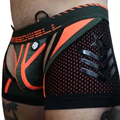 Breedwell Jockstraps|Boxers Sexy-Boxer Jock Chock Cockpit Kaki - Orange Fluo
