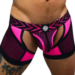 Breedwell Jockstraps|Boxers Sexy-Boxer Jock Chock Dickmatized Noir - Rose Fluo