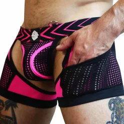 Breedwell Jockstraps|Boxers Sexy-Boxer Jock Chock Dickmatized Noir - Rose Fluo