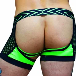 Breedwell Jockstraps|Boxers Sexy-Boxer Jock Chock Dickmatized Noir - Vert Fluo