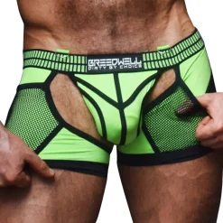 Breedwell Jockstraps|Boxers Sexy-Boxer Jock Chock Hybred Vert Fluo