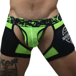 Breedwell Jockstraps|Boxers Sexy-Boxer Jock Chock Neo Camo Vert Fluo