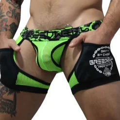 Breedwell Jockstraps|Boxers Sexy-Boxer Jock Chock Neo Camo Vert Fluo