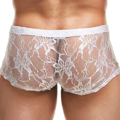 Sexy Boy Boxers Sexy-Boxer Lingerie Dentelle Blanc