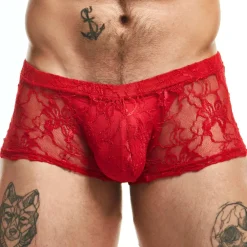 Sexy Boy Boxers Sexy-Boxer Lingerie Dentelle Rouge