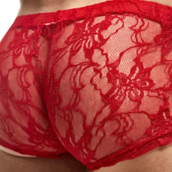 Sexy Boy Boxers Sexy-Boxer Lingerie Dentelle Rouge