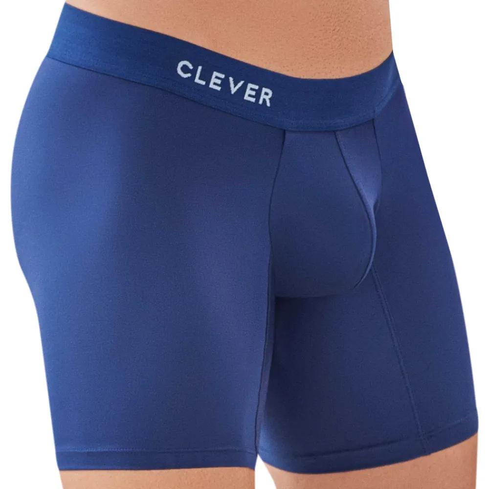 Clever Sous-Vêtements Sport|Boxers-Boxer Long Classic Match Microfibre Bleu Marine