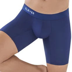 Clever Sous-Vêtements Sport|Boxers-Boxer Long Classic Match Microfibre Bleu Marine