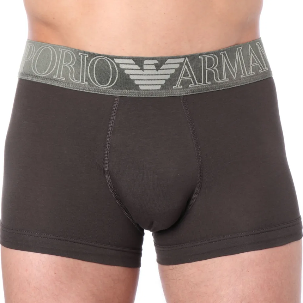 Emporio Armani Boxers-Boxer Megalogo Coton Marron