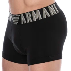Emporio Armani Boxers-Boxer Megalogo Coton Noir