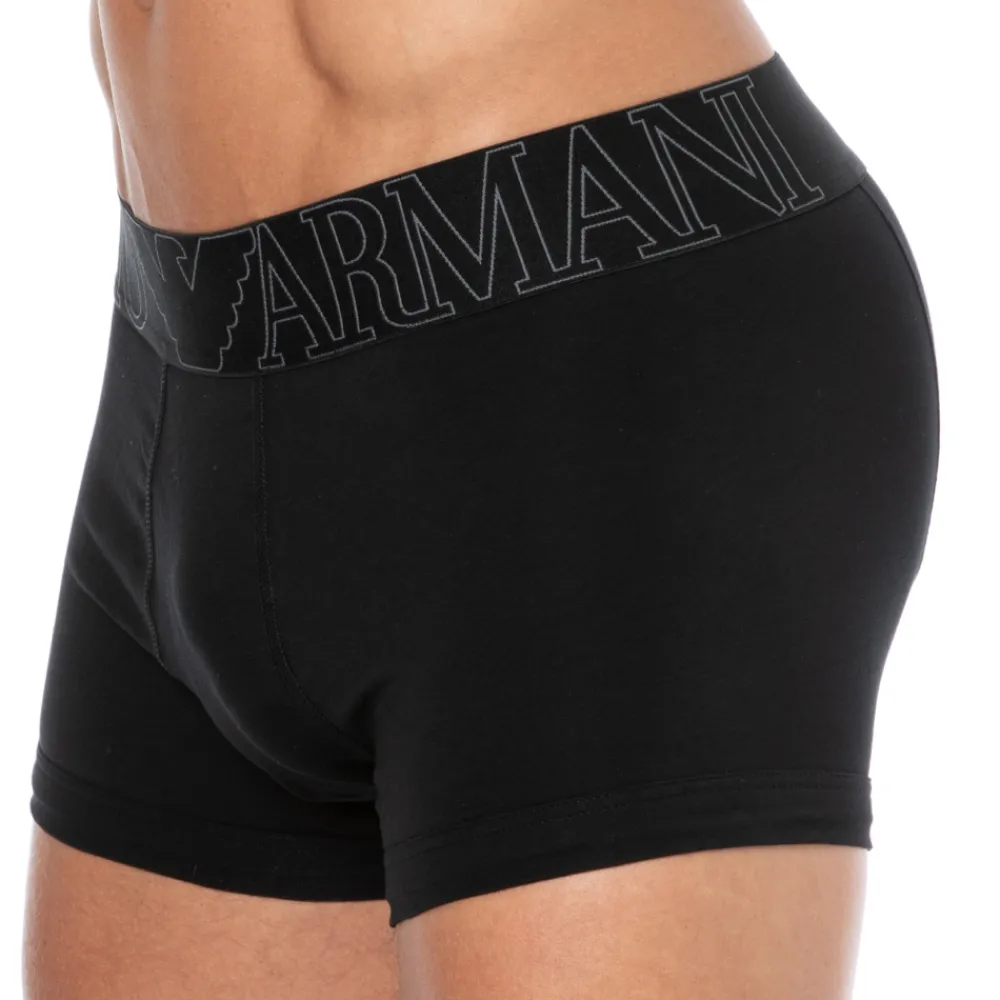 Emporio Armani Boxers-Boxer Megalogo Coton Noir