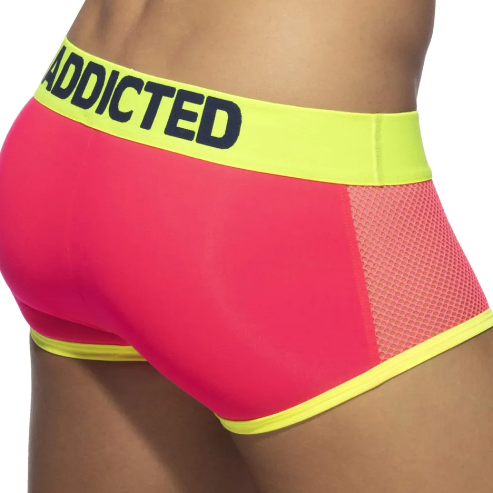 Addicted Boxers Sexy|Shortys-Boxer Neon Mesh Rose Fluo