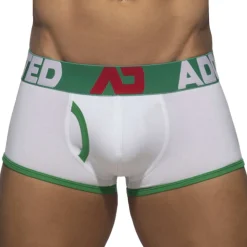 Addicted Shortys|Boxers-Boxer Open Fly Coton Blanc - Vert