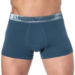 Emporio Armani Boxers-Boxer Shiny Logoband Bleu