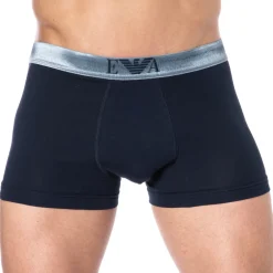 Emporio Armani Boxers-Boxer Shiny Logoband Marine