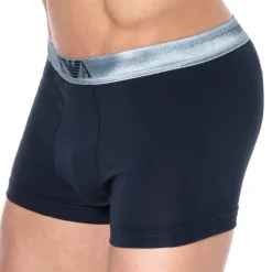 Emporio Armani Boxers-Boxer Shiny Logoband Marine