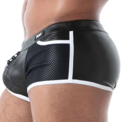 TOF Paris Boxers Sexy-Boxer Zippé Kinky Noir - Blanc