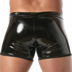 TOF Paris Boxers Sexy|Sous-Vêtements Push Up-Boxer Zippé Push Up Vinyl Noir