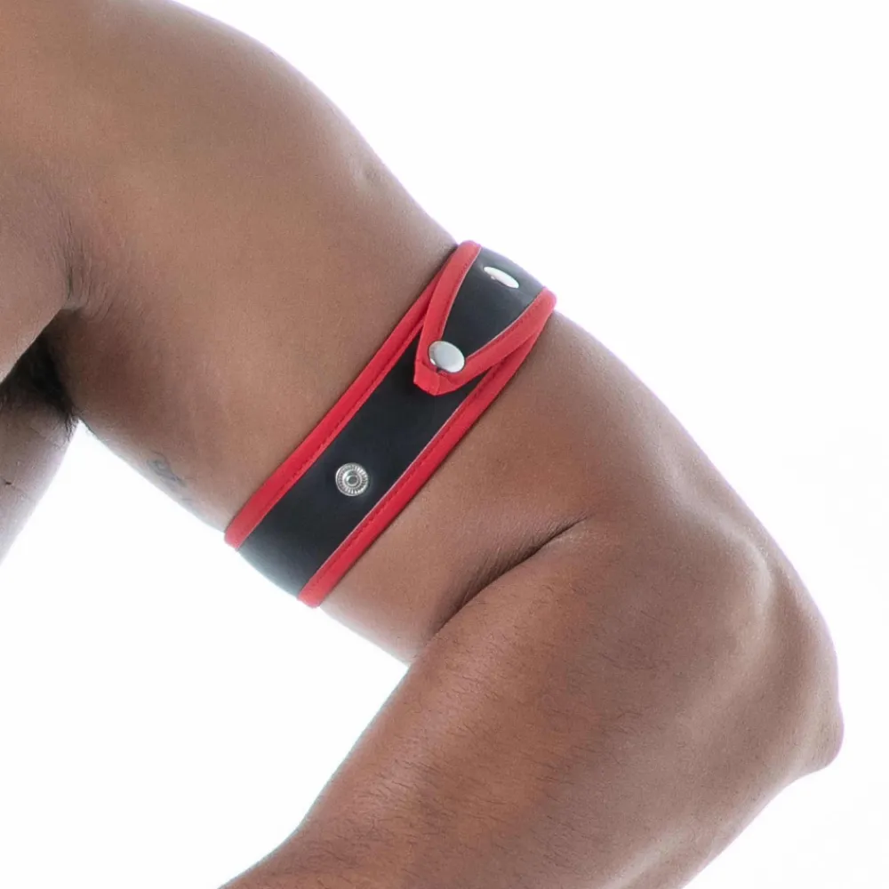 TOF Paris Accessoires Sexy-Brassard en Néoprène Noir - Rouge