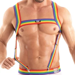TOF Paris Accessoires Sexy-Bretelles Pride Arc-en-Ciel