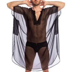 L'Homme invisible Tenues Sexy|Tenues D'Intérieur-Caftan Chantilly Noir