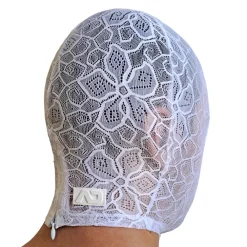 Addicted Accessoires Sexy-Cagoule Dentelle Florale Blanche