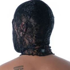 TOF Paris Accessoires Sexy-Cagoule en Dentelle Fluide Noire