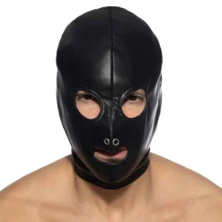 AD Fetish Accessoires Sexy-Cagoule Fetish en Cuir Vegan Noire