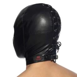 AD Fetish Accessoires Sexy-Cagoule Fetish en Cuir Vegan Noire