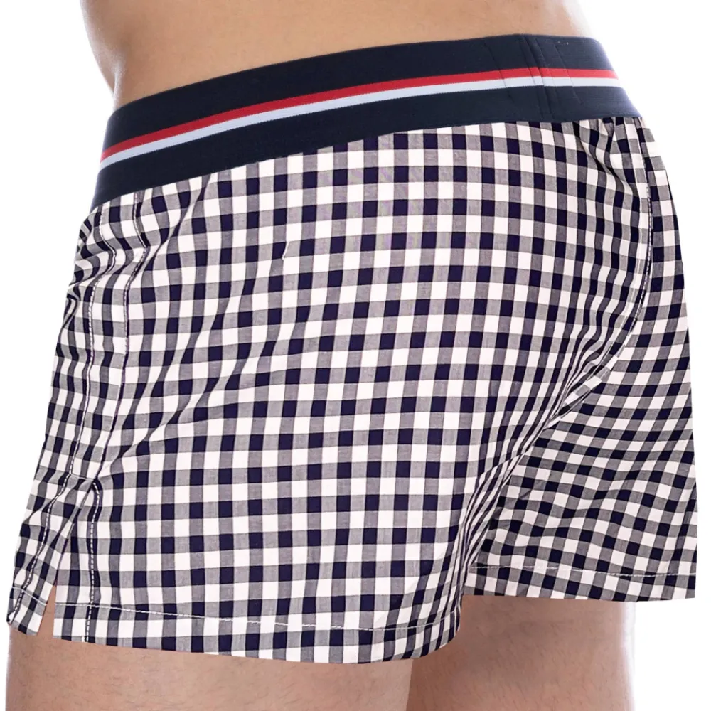 SKU Shorts / Caleçons-Caleçon Coton Vichy Bleu Marine