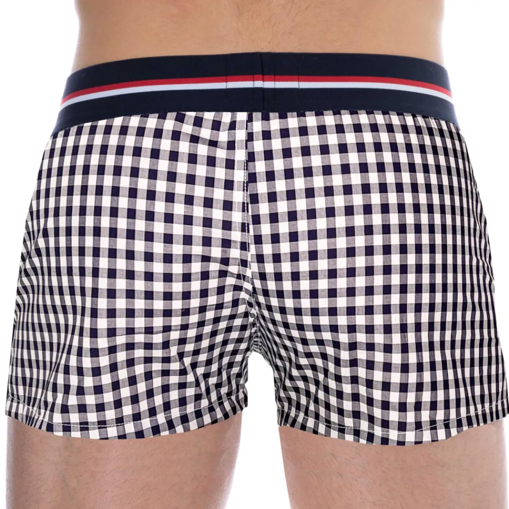 SKU Shorts / Caleçons-Caleçon Coton Vichy Bleu Marine