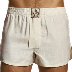 Modus Vivendi Shorts / Caleçons-Caleçon en Lin Blanc Cassé