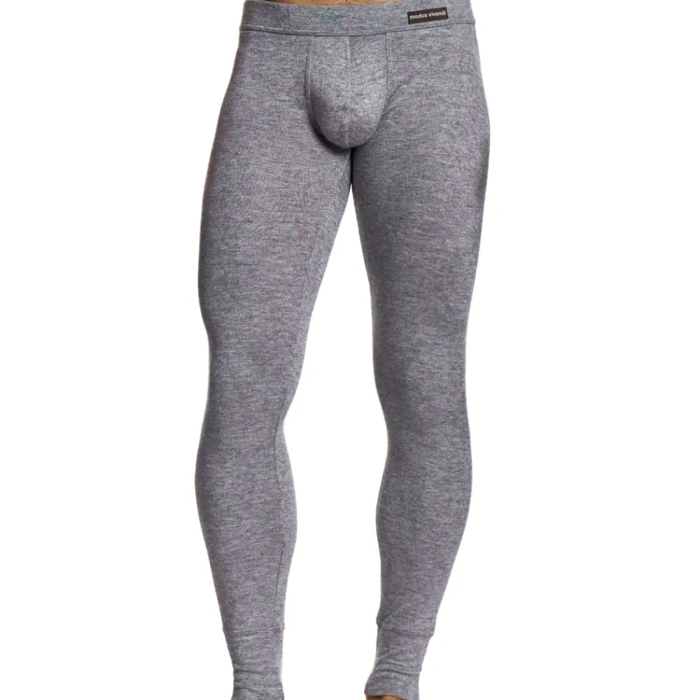 Modus Vivendi Caleçons Longs-Caleçon Long Mohair Gris Chiné