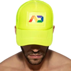 Addicted Plage-Casquette Neon AD Rainbow Jaune Fluo
