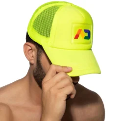 Addicted Plage-Casquette Neon AD Rainbow Jaune Fluo