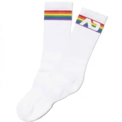 Addicted Chaussettes-Chaussettes AD Rainbow Blanches