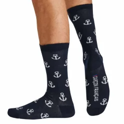 Garçon Français Chaussettes-Chaussettes Basses Ancres Coton Bleu Marine