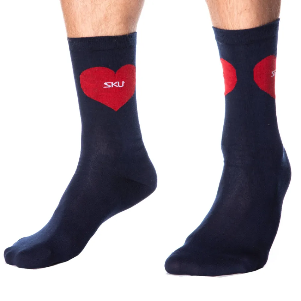 SKU Chaussettes-Chaussettes Basses Coton Cœurs - Bleu Marine
