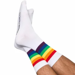 Garçon Français Chaussettes-Chaussettes Coton Rayures Arc-en-Ciel
