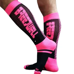 Breedwell Chaussettes-Chaussettes Hautes Eternity - Rose Fluo - Noires
