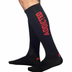 Addicted Chaussettes-Chaussettes Hautes Fetish - Noir - Rouge
