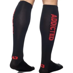 Addicted Chaussettes-Chaussettes Hautes Fetish - Noir - Rouge