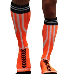 Breedwell Chaussettes-Chaussettes Hautes Sucker Orange Fluo
