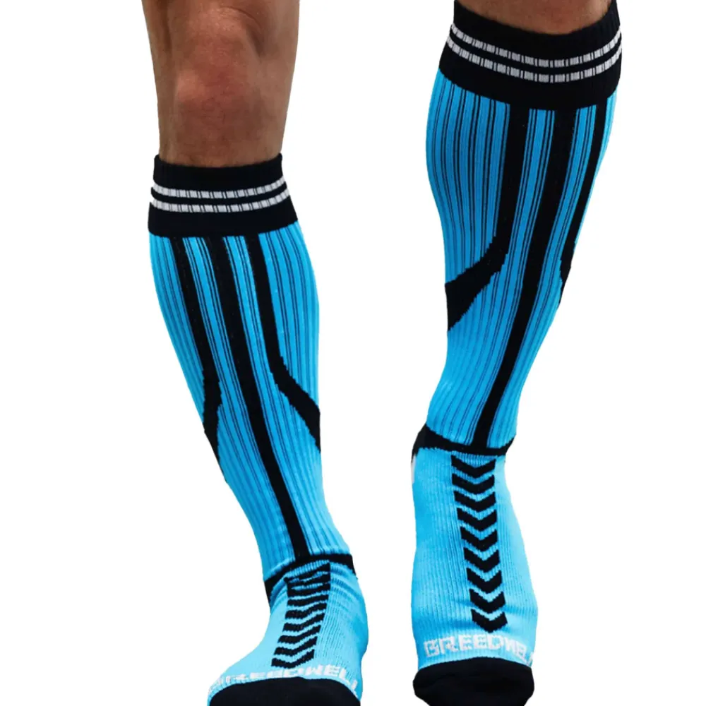 Breedwell Chaussettes-Chaussettes Hautes Sucker Bleu Turquoise