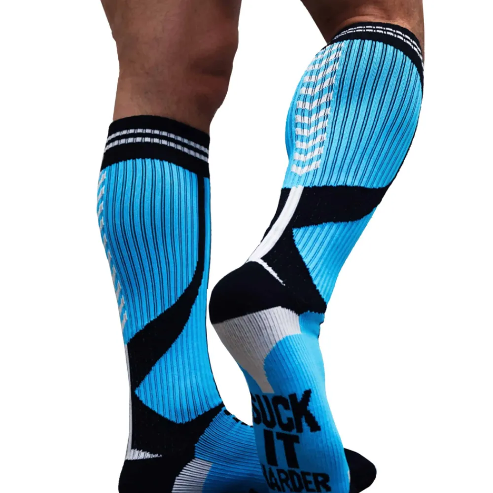 Breedwell Chaussettes-Chaussettes Hautes Sucker Bleu Turquoise
